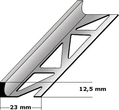 Produktbild von PROVISTON Dehnungsfugenprofile | 12.5 x 23 x 2500 mm | Fliesentrennprofile Fugenleisten Metallprofile Bodenprofile Aluminium eloxiert Aluminiumfarbend