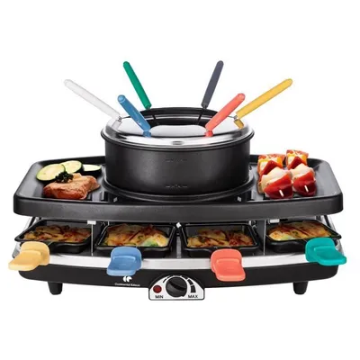 Immagine prodotto di Continental Edison FD12881 Raclette e fonduta 8 persone - Nero