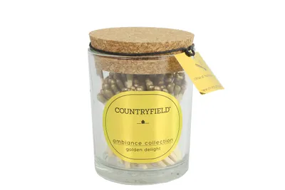 Produktbild von Countryfield Gold Streichhölzer im Glas | Goldene Freude | 7 x 7 x 9,5 cm | 100 Stück