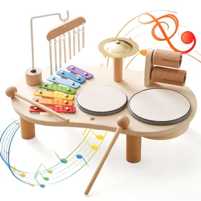 Obrázek produktu pro Dřevěná hudební nástrojová sada Montessori pro děti ve věku 1–3 roky