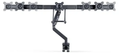 Produktbild von StarTech.com Monitortischhalterung für 3 Monitore 27 Zoll, VESA 75/100 Monitorhalterung mit Gasdruckfeder, Höhenanpassbare Klemm/Tüllen Bildschirmhalterung/Monitorarm, Werkzeuglose Armverstellung, Klemme/Durchführung, 18 kg, 43,2 cm (17"), 68,6 cm (27"), 100 x 100 mm, Schwarz, Silber