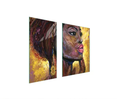 Produktbild von Herdabdeckplatten 2 teilig 75x52 Glaskeramikkochfeld Abdeckung Glas Schneidebrett Frau Art.