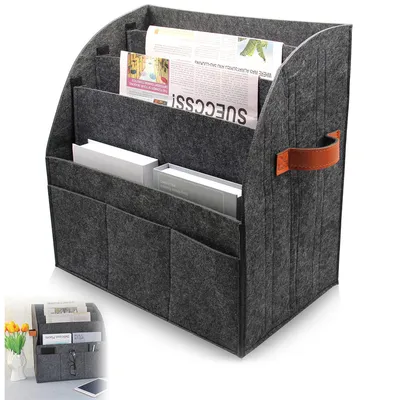 Produktbild von Zeitungsständer, Zeitschriftenständer, Modern sammler Faltbarer,Aufbewahrungsständer für große Filz-Zeitungskörbe, 4-lagige Trennwand, 40x25x40cm