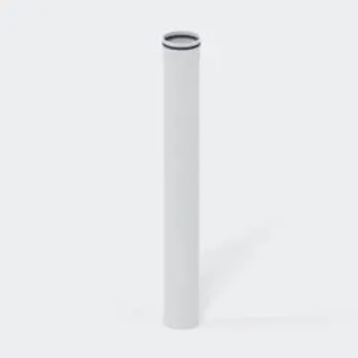 Obrázok produktu pre POLOPLAST rúrka, POLO-KAL 3S, s pripojovacou manžetou, DN125, 125x1000 mm, PP-MD, biela, tyč s dĺžkou 1 m, 1 kus.