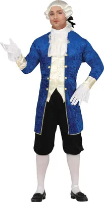 Immagine prodotto di Costume Marchesa Rococò Carnevale Eleganza Classica Storico Broccato Blu Pantaloni Gilet Carnevale, Taglia: 54 - 56 (XL) Colore: Blu