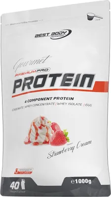 Produktbild von Best Body Nutrition - Gourmet Premium Pro Protein - 1000 g Zipp-Beutel, 1 x 1000 g Zipp-Beutel, Geschmack: Strawberry Cream