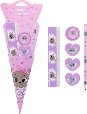 Produktbild von Spirit Schultüte 35 cm gefuellt 7-teilig, Motiv:Katze