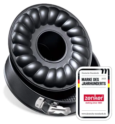 Productafbeelding van Zenker springvorm met platte en ronde bodem, diameter 26 cm, PURE. Bakvorm met dubbele bodem, set cakevormen, met antiaanbaklaag, voor eenvoudig verwijderen van sappige taarten (kleur: zwart)