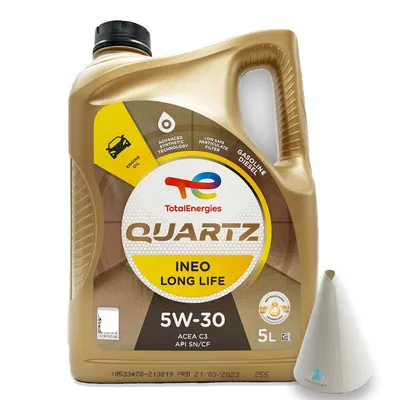 Produktbild von 5 L Total Quartz Ineo Longlife 5W-30 | VW 504 00 | VW507 00 | MB 229.51 | BMW LONGLIFE-04 | PORSCHE C30 | 5 Liter | Motoröl | Motorenöl | mit Trichter