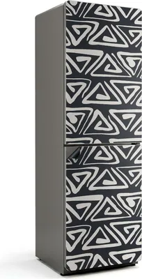 Produktbild von Abstraktes Dreiecksmuster – Magnetische Kühlschrank Abdeckung – Dekorfolie magnetisch Küche – Kühlschrank Magnet Deko – selbstklebende Magnettafel – Magnetfolie für Kühlschranktür – 60x190 cm