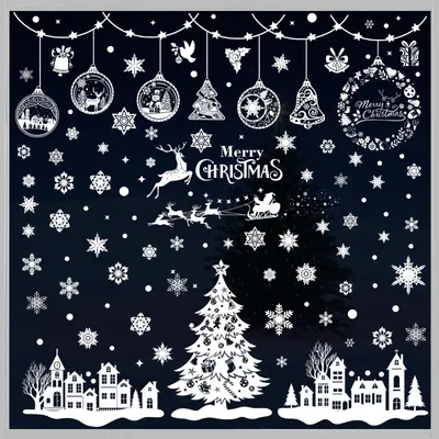 Produktbild von 244 Stk Fensterbilder Weihnachten Selbstklebend, 9 Blätter PVC Schneeflocken Fensterdeko Weihnachten Wiederverwendbar, Fenstersticker für Winter Fenster Weihnachtendeko