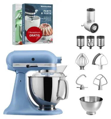 Produktbild von KitchenAid 4,8 L 5KSM175 Artisan Küchenmaschine Set 1 Gemüseschneider Velvet Blue
