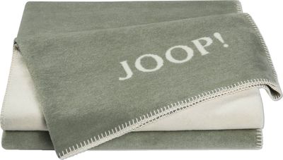 JOOP! Wohndecke Uni Doubleface Farbe Salbei Ecru Größe 150x200 cm