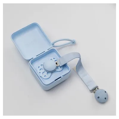 Immagine prodotto di BIBS Clip per ciuccio con nastro - Blu polvere