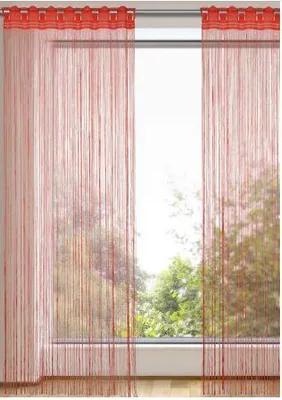 Produktbild von Fransenstore mit Stangendurchzug von Albani: Größe (HxB): 245x90cm Farbe: Rot