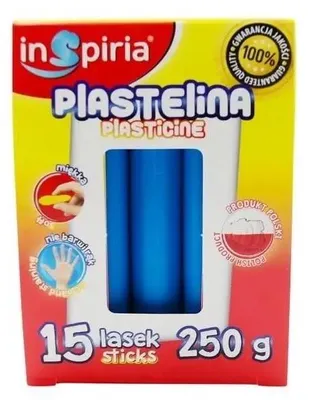 Obrázok produktu pre Modrá plastelína, 15 tyčiniek, 250 g – InSpiria