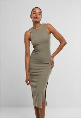 Produktbild von Urban Classics Langes Kleid Damen Ladies Long Racerback Rib Dress oliv XS