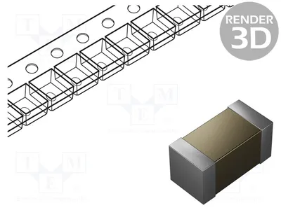 Produktbild von 100x Kondensator: Keramik 100nF 6,3VDC 10%   SMD  0201 C0201C104K9PU Kondensatoren