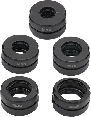 Produktbild von Crimpzangen, langlebiger Cr40-Stahl, 5 Backeneinsätze, schwarz, schwarz