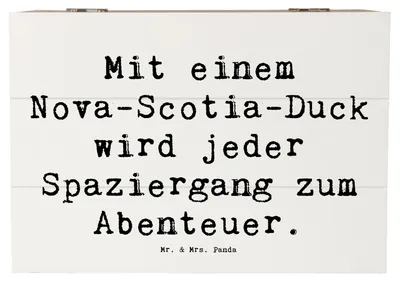Produktbild von Mr. & Mrs. Panda Geschenkbox Spruch Nova Scotia Duck Abenteuer 22 x 15 cm - Weiß - Geschenk, lebhafter Hund, Hunderasse, schatztruhe, aktiver, Hunderassen, fotobox