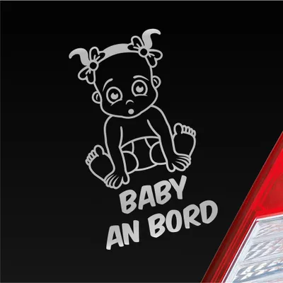 Produktbild von Auto Aufkleber Baby an Bord on Tour Süß 17x28 cm Silber Sticker Heckscheibenaufkleber
