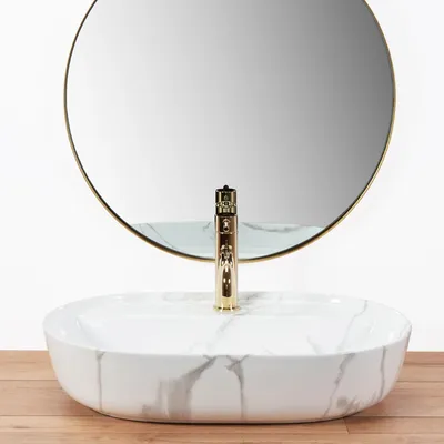 Obrázek produktu pro Umyvadlo na desku Rea AURA 61 Marmo Shiny