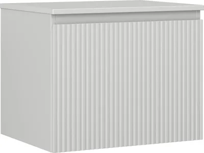 Produktbild von Mexen Rivel Badezimmerschrank 60 cm mit Arbeitsplatte, 1 Schublade, geriffelt, graumatt - 91A20-06047-1-BFC62