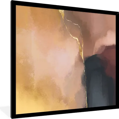 Produktbild von MuchoWow® Gerahmtes Poster Abstrakt - Malerei - Pastell 40x40 cm - Poster mit Schwarzem Bilderrahmen Wandposter Rahmen Foto Bilder - Mit Rahmen - Wanddekoration Schlafzimmer