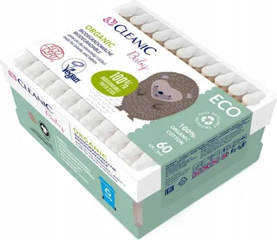 Zdjęcie produktu dla Cleanic Patyczki Higieniczne Eco Baby 60 sztuk