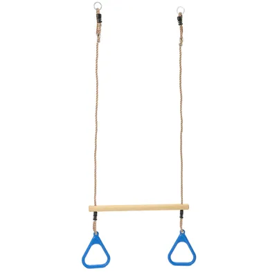 Immagine prodotto di Altalena a trapezio TRIBECCO con maniglie e corda regolabile - per bambini da 3 anni, fino a 70 kg (blu)