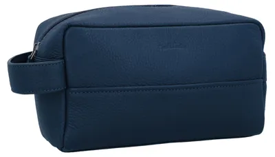 Produktbild von Gusti Leder Kulturbeutel Dunkelblau Rindsleder Reißverschluss 10,5 x 15 x 25 cm Wasserabweisendes Innenfutter