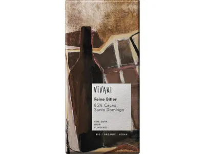 Obrázek produktu pro Vivani 285908, Tmavá čokoláda, 100 g, 2564 kJ, 621 kcal, 20,4 g, 8,2 g