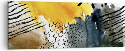 Produktbild von Bild auf Leinwand - Leinwandbild - Einteilig - Abstraktion Muster Flecken - 140x50cm - Wand Bild - Wanddeko - Wandbilder - Leinwanddruck - Bilder - Wanddekoration - Leinwand bilder - AB140x50-4282