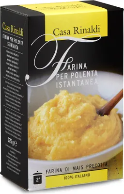 Immagine prodotto di Farina di mais per polenta Casa Rinaldi, macinata finemente in confezione da 375g