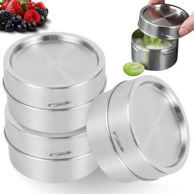 3er-Set Edelstahl-Brotdosen 250 ml auslaufsicher mit Deckel