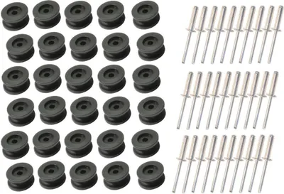 Produktbild von 30 Stück - Rundknopf für 6 - 8 mm Expanderseil + 30 Alunieten