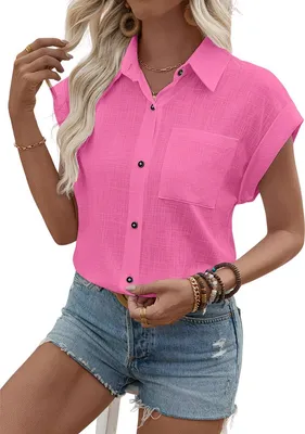 Productafbeelding van Currero Linnen Blouse Dames Stoffige roos S