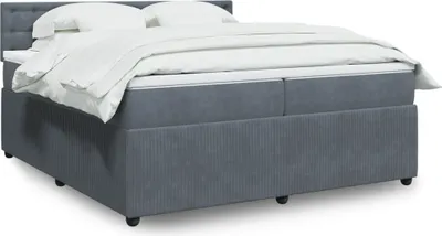 Produktbild von Möbel Boxspringbett mit Matratze Dunkelgrau 200x200 cm Samt - Bettrahmen 3287843