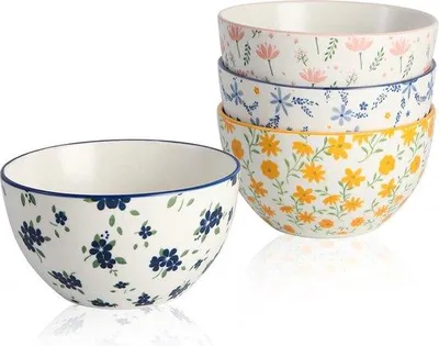 Image de Coupes à dessert en céramique de 350 ml avec motif floral