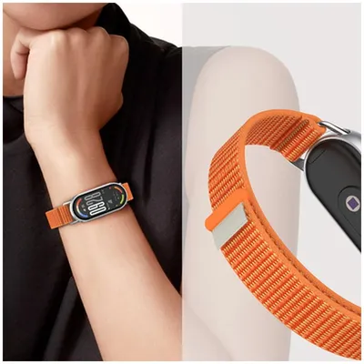 Immagine prodotto di Tech-Protect watch strap Nylon Stripe Xiaomi Smart Band 8/9/10, black/orange