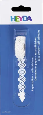 Immagine prodotto di Heyda 204880081 Pizzo di carta autoadesivo "Fiori" 2 m x 14 mm bianco