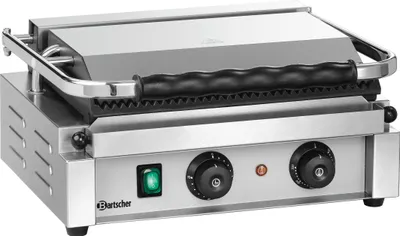 Produktbild von Bartscher Panini-T 1R, Schwarz, Edelstahl, Edelstahl, Rechteckig, Drehregler, 340 x 285 mm, Eisenguss