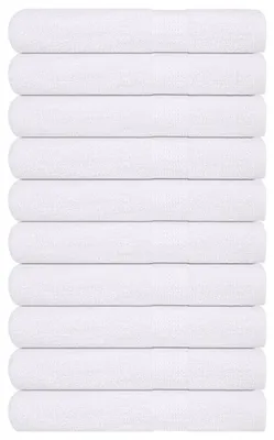 Image de vidaXL Serviettes FROGN, lot de 10, blanc, 100 x 200 cm, 360 g/m²