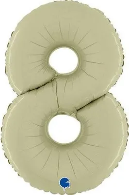 Zdjęcie produktu dla Balon Foliowy Cyfra 8, Satynowa Oliwkowa, 66 cm Grabo