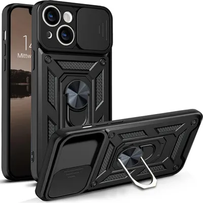 Produktbild von Armor Handyhülle für Apple iPhone 13 Kameraschutz Handy Panzer Case Cover Schutzhülle Outdoor Farbe: Schwarz