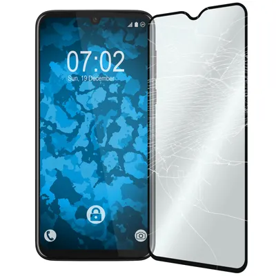 Produktbild von 1er-Pack PhoneNatic Glas-Folie klar full-screen schwarz kompatibel mit Motorola Moto G8 Play - Panzerglas für Moto G8 Play