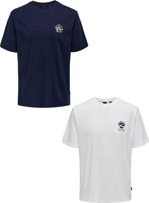 Produktbild von ONLY & SONS T-Shirt 2er-Set Kurzarm Rundhals Basic Baumwolle Shirt Größe: XXL