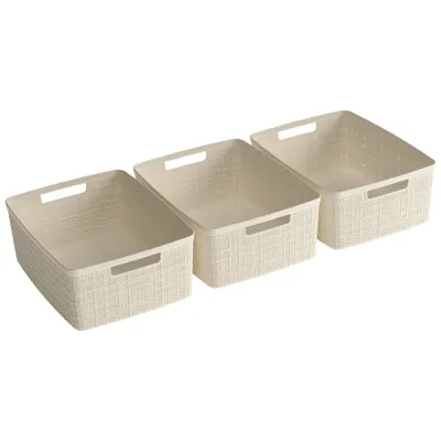 Obrázok produktu pre JUTE RECYCLING Úložná krabica M 12 l, sada 3 ks, biela