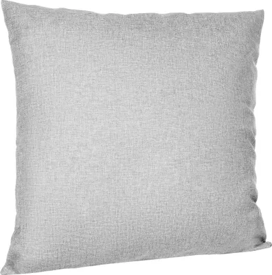 A plain gray pillow is shown against a white background.