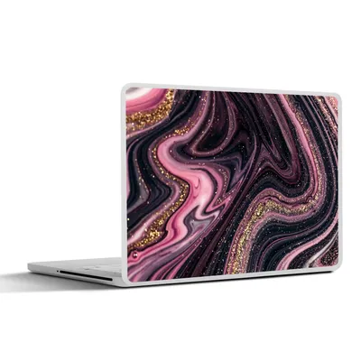 Produktbild von MuchoWow® Laptop Aufkleber Sticker Cover Marmoroptik - Rosa - Lila - Gold - Luxus - Marmor 31x22.5 cm - Laptop-Deko